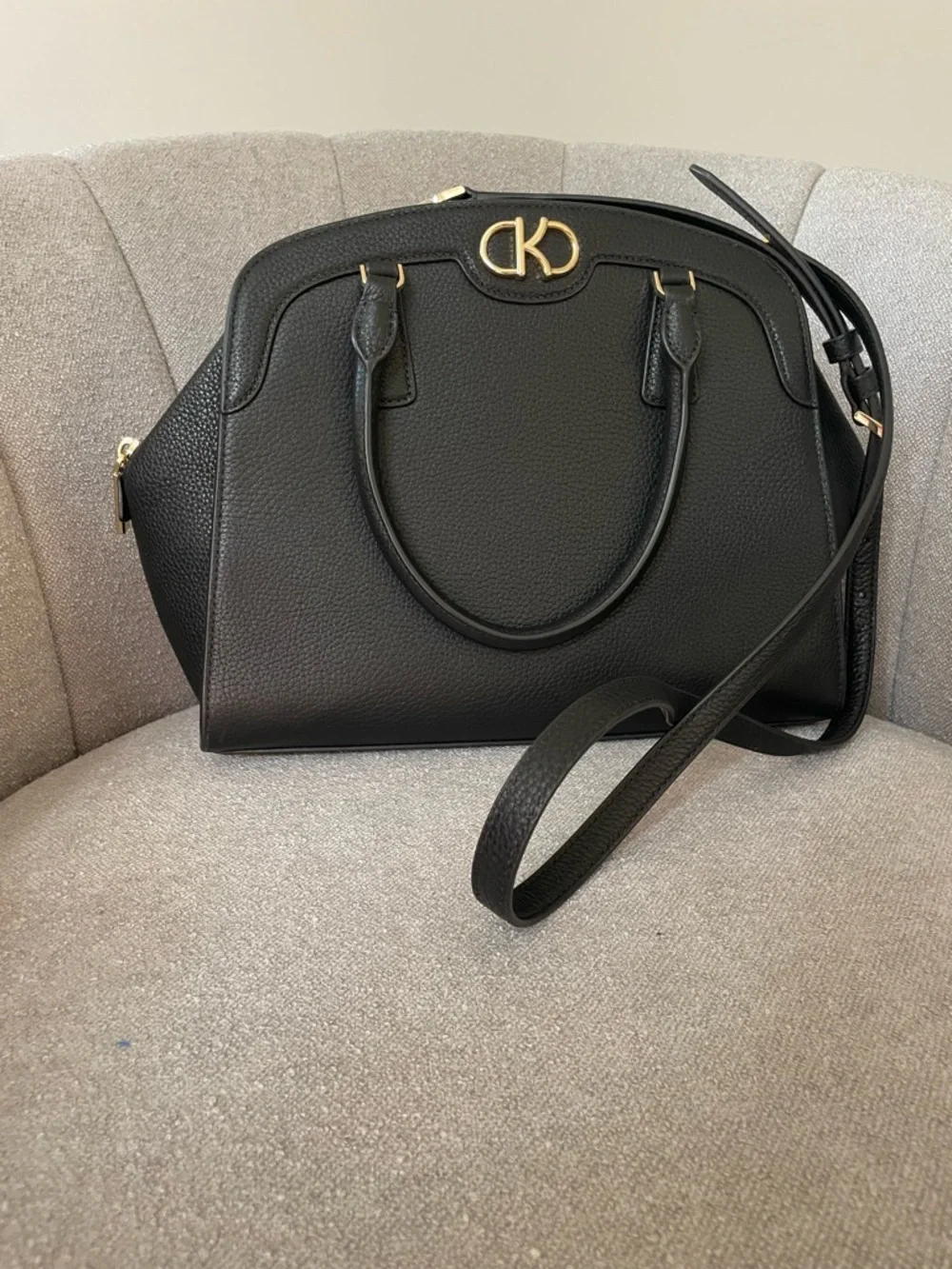 NWT Kate Spade Kyla Large Satchel Black Pebbled Leather Handbag Purse Crossbody